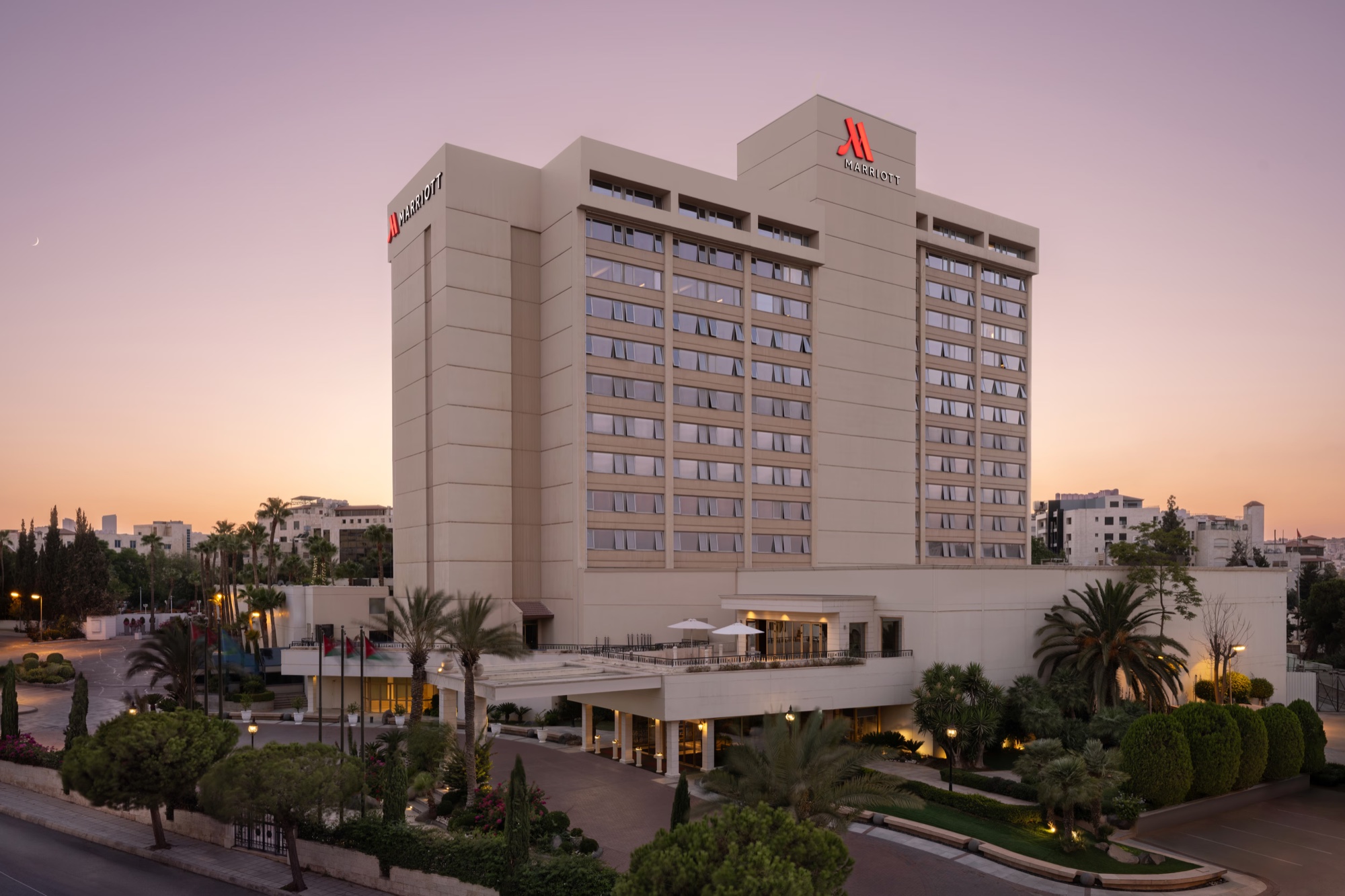 Amman Marriott Hotel at sunset